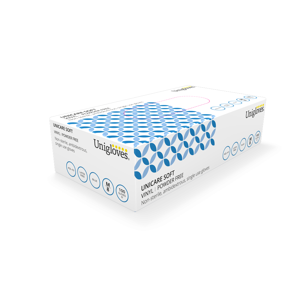 L - Blue Vinyl Gloves