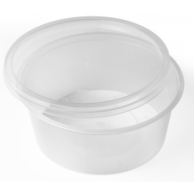 10oz Round Plastic Microwave Containers & Lids