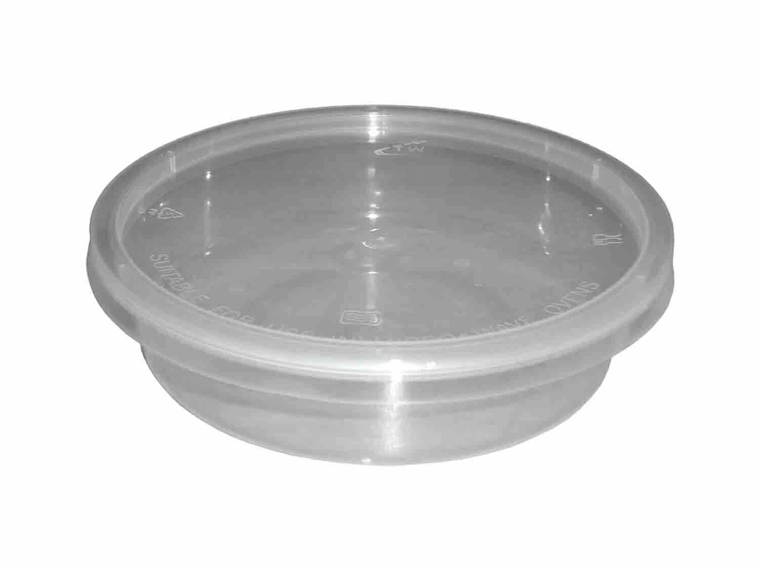 8oz Round Plastic Microwave Containers & Lids