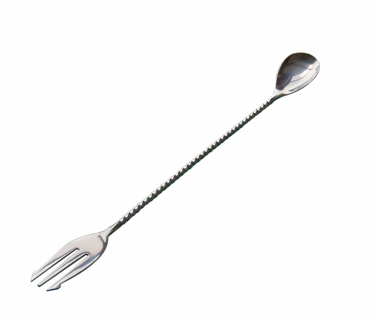 Stainless Steel Mezclar Cocktail Spoon With Fork 30cm