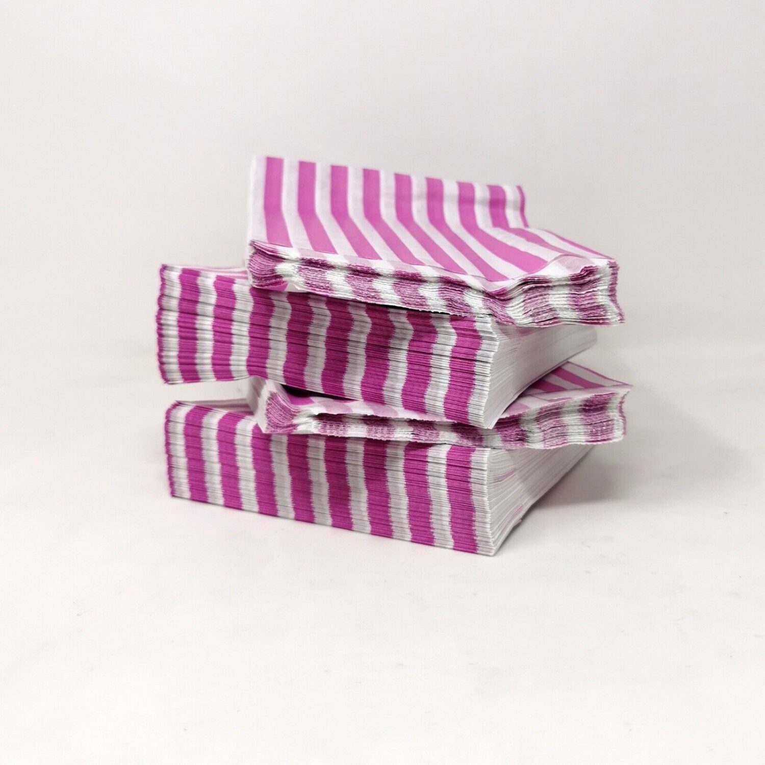 Pink Candy Stripe Paper Sweet Bag 5x7
