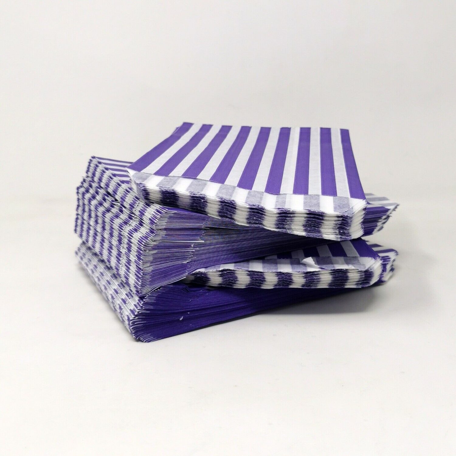 Purple Candy Stripe Paper Sweet Bag 5x7