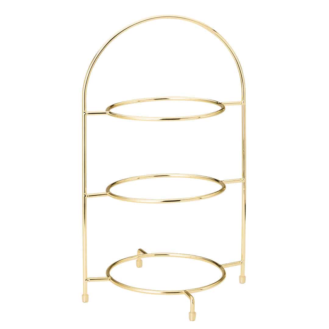 Gold 3 Tier Cake Plate Stand 16.5" (42cm) - Pack of 1
