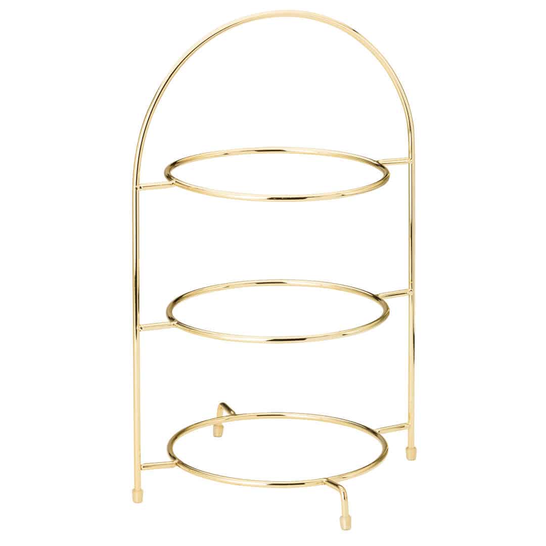 Gold 3 Tier Cake Plate Stand 17" (43cm) - Pack of 1