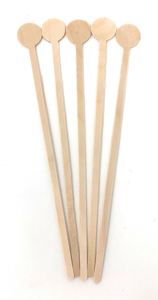 1000 x Wooden Disc Stirrers for Drinks (20cm)