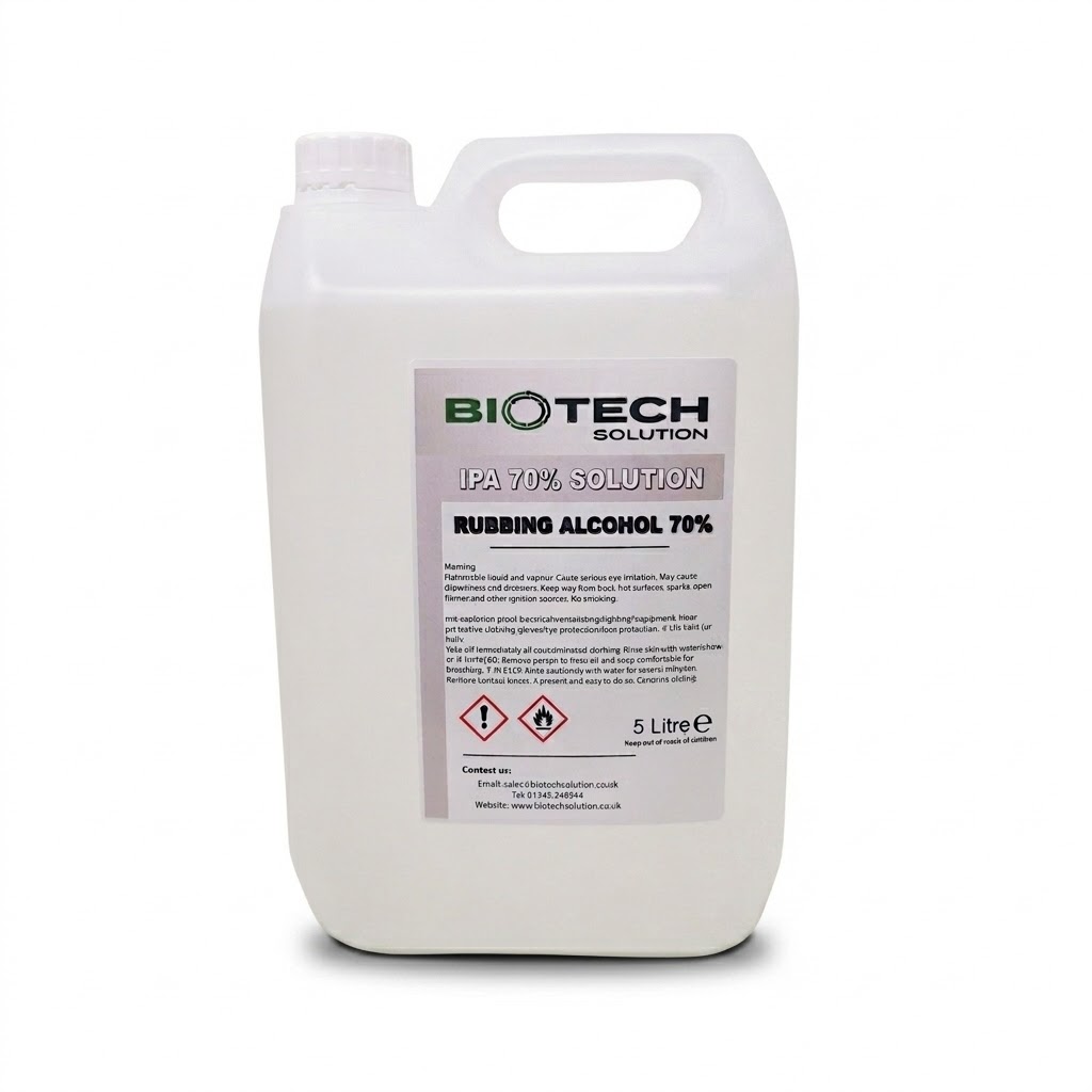 70% Isopropyl Alcohol (IPA) - Rubbing Alcohol, 5 Liter Bottle