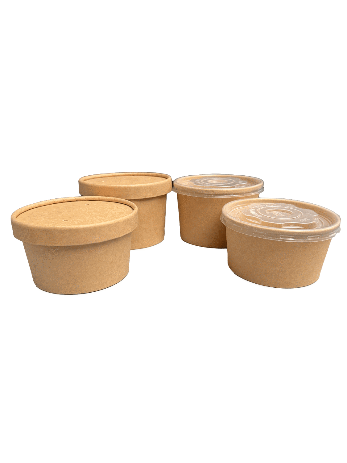 6oz / 7oz Round Kraft Portion Pot - Paper/Plastic Lids
