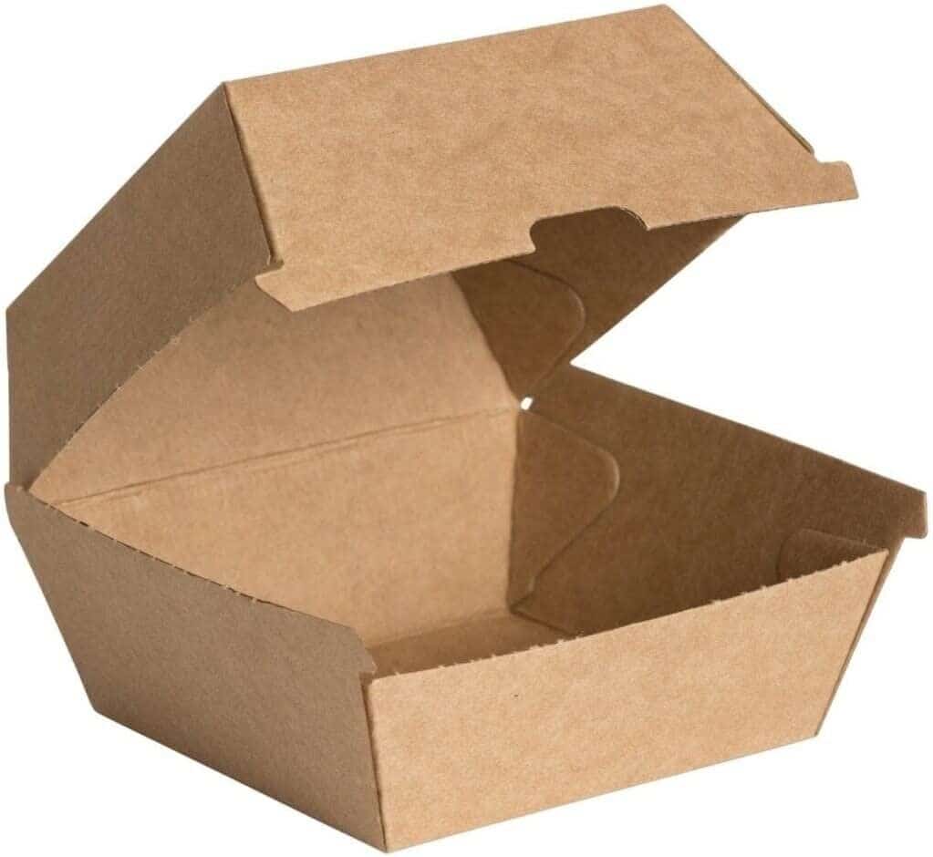 Kraft Clamshell Burger Boxes With Hinged Lid