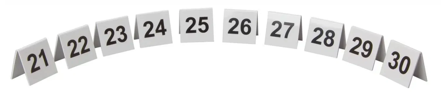 Plastic Table Numbers 21-30 Set