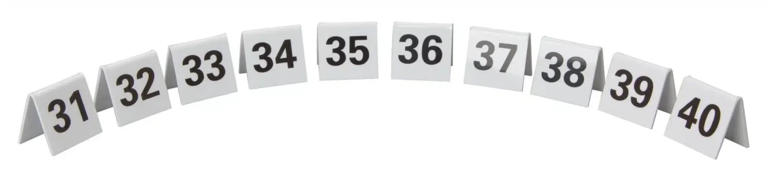 Plastic Table Numbers 31-40 Set