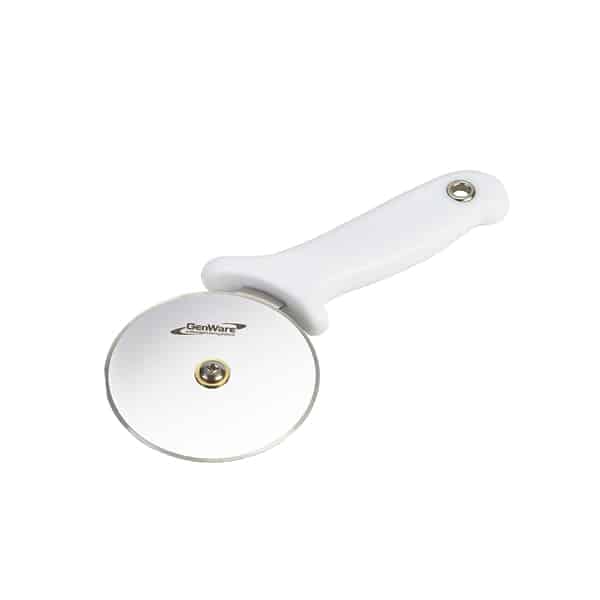 Genware Pizza Cutter White Handle - Pack of 1