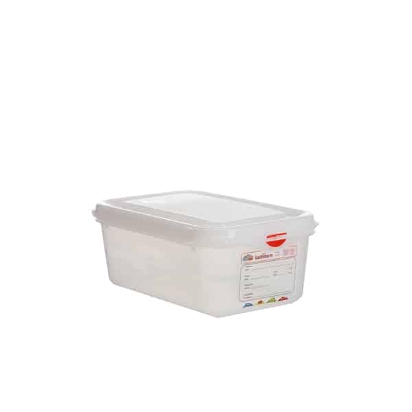 GN Storage Container 1/4 100mm Deep 2.8L - Pack of 6