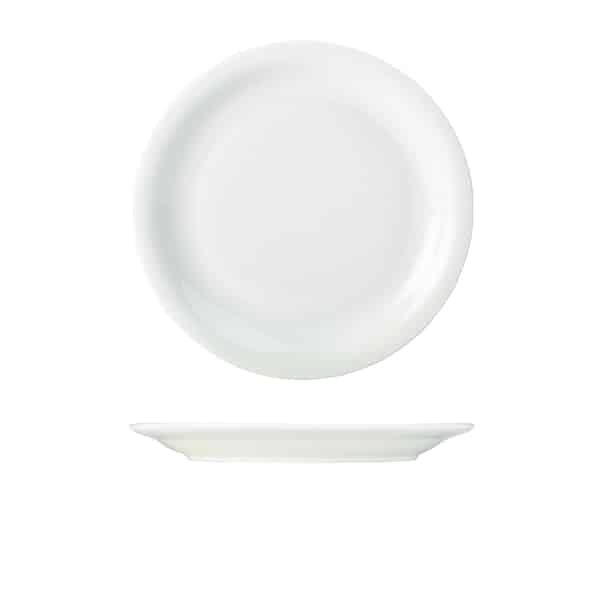 Genware Porcelain Narrow Rim Plate 26cm/ 10.25" - Pack of 6