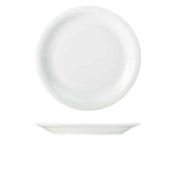 Genware Porcelain Narrow Rim Plate 28cm/ 11" - Pack of 6
