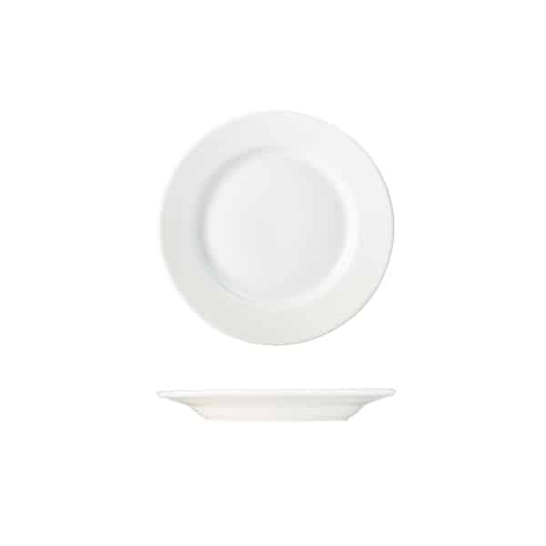 Genware Porcelain Classic Winged Plate 17cm/ 6.5" - Pack of 6