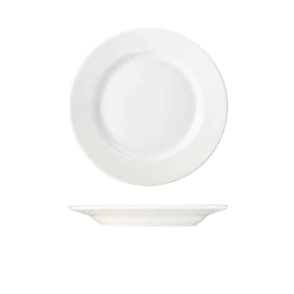 Genware Porcelain Classic Winged Plate 23cm/ 9" - Pack of 6