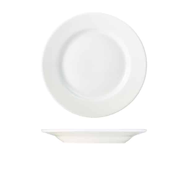 Genware Porcelain Classic Winged Plate 26cm/ 10.25" - Pack of 6