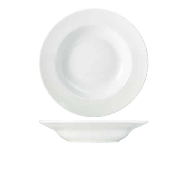 Genware Porcelain Soup Plate/ Pasta Dish 30cm/ 12" - Pack of 6