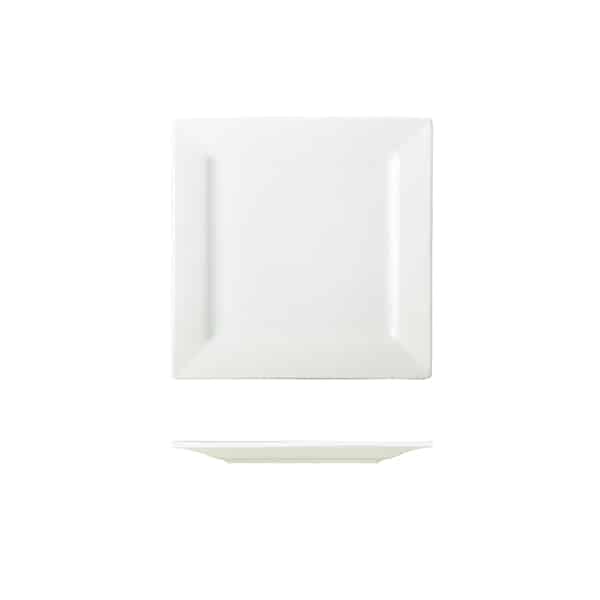 Genware Porcelain Square Plate 16cm/ 6.25" - Pack of 6
