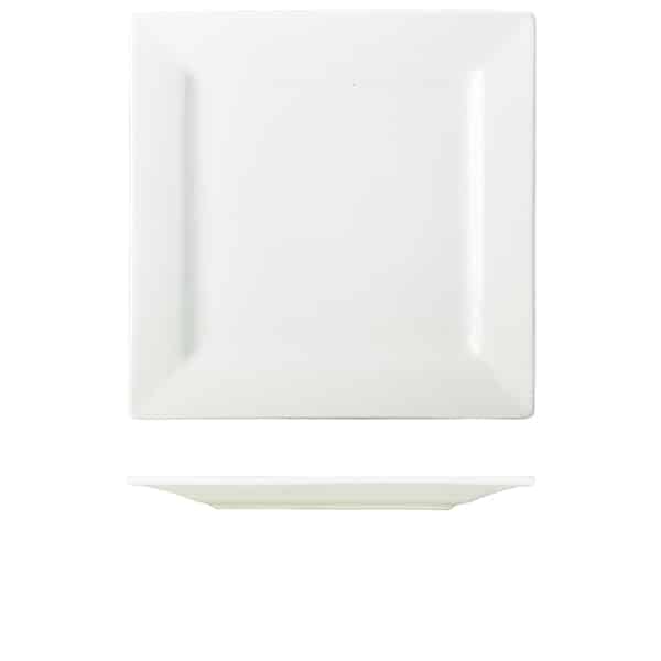 Genware Porcelain Square Plate 30cm/ 12" - Pack of 6
