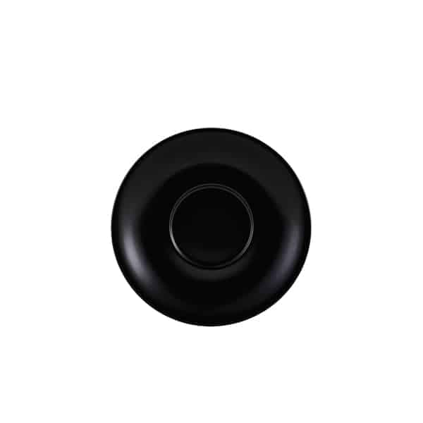 Genware Porcelain Matt Black Saucer 16cm/ 6.25" - Pack of 6