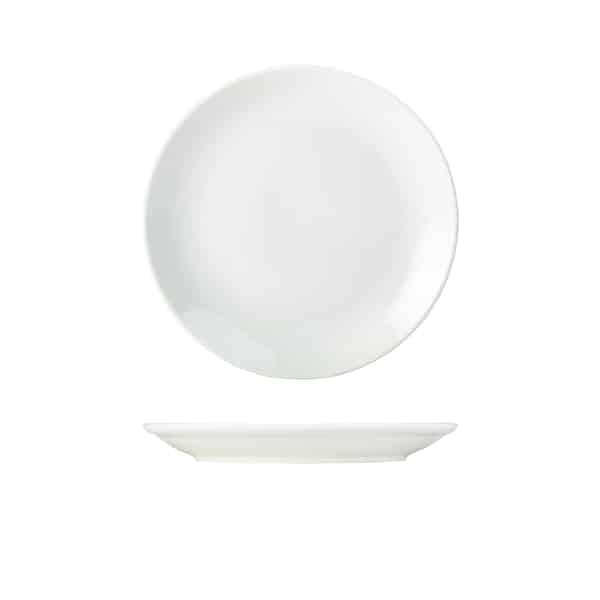 Genware Porcelain Coupe Plate 22cm/ 8.5" - Pack of 6