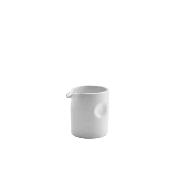 Genware Porcelain Pinched Solid Milk Jug 8.5cl/ 3oz - Pack of 12