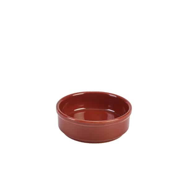 Genware Porcelain Terracotta Round Dish 10cm/ 4" - Pack of 6