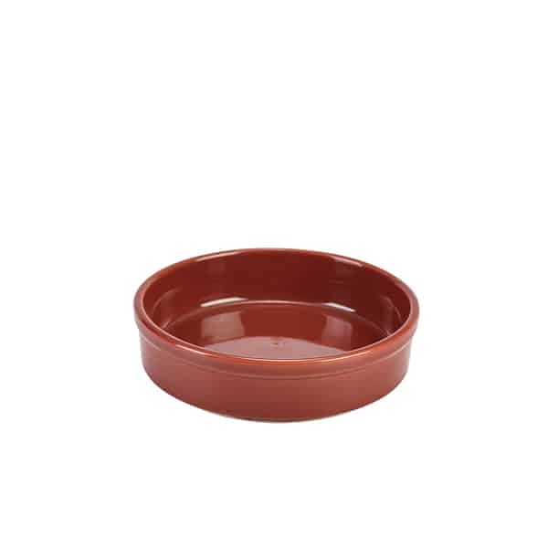 Genware Porcelain Terracotta Round Dish 13cm/ 5" - Pack of 6