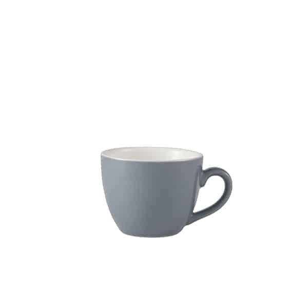 Genware Porcelain Grey Bowl Shaped Cup 9cl/ 3oz - Pack of 6