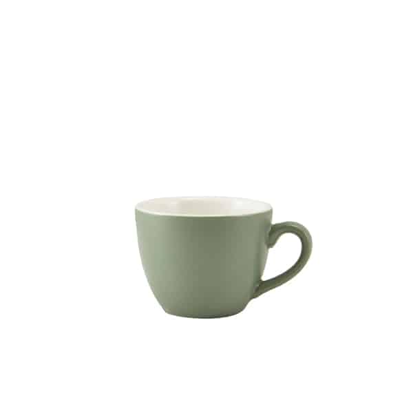 GenWare Porcelain Matt Sage Bowl Shaped Cup 9cl/ 3oz - Pack of 6