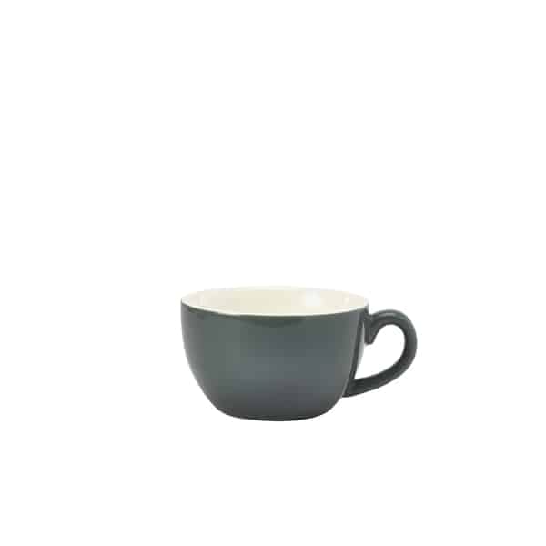 Genware Porcelain Grey Bowl Shaped Cup 17.5cl/ 6oz - Pack of 6