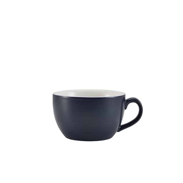 GenWare Porcelain Matt Blue Bowl Shaped Cup 25cl/ 8.75oz - Pack of 6