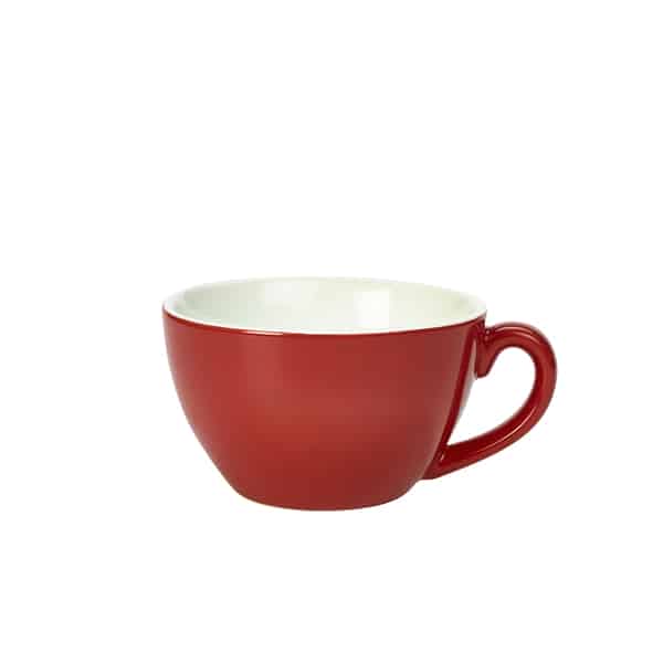 Genware Porcelain Red Bowl Shaped Cup 34cl/ 12oz - Pack of 6