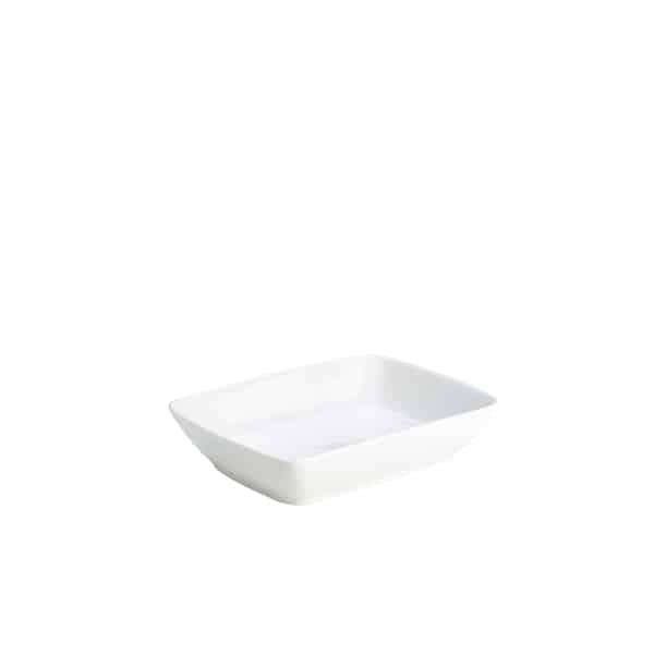 Genware Porcelain Rectangular Dish 19 x 14.5cm/ 7.5 x 5.75" - Pack of 6