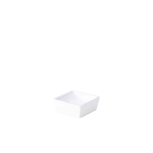 Genware Porcelain Square Dish 6.4 x 2.5cm/ 2.5 x 1" - Pack of 12