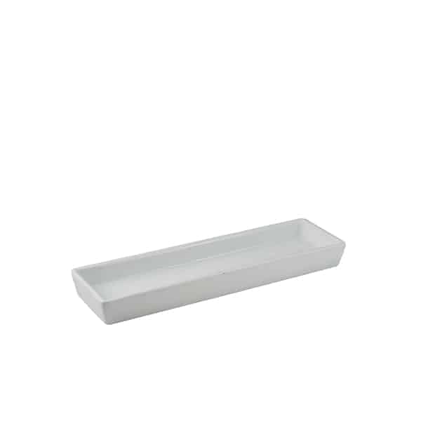 Genware Porcelain Rectangular Dish Holder 28 x 8cm/ 11 x 3.25" - Pack of 6