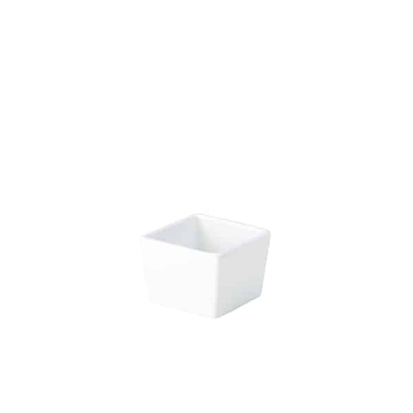 Genware Porcelain Square Dish 6.4 x 4.8cm/ 2.5 x 2" - Pack of 6
