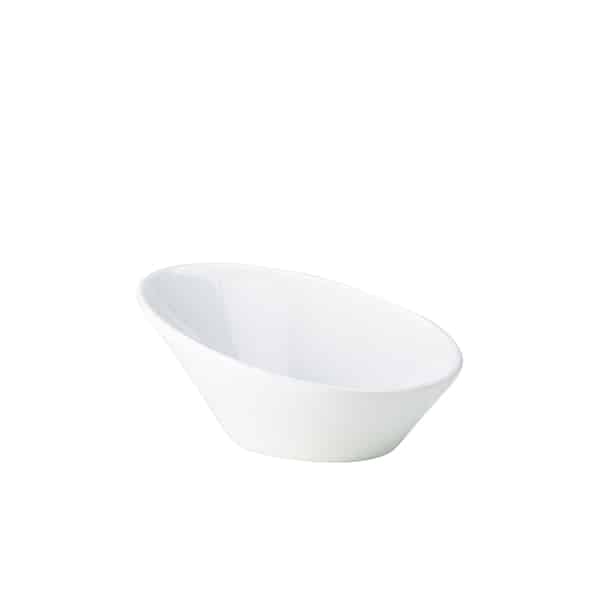 Genware Porcelain Oval Sloping Bowl 16cm/ 6.25" - Pack of 6