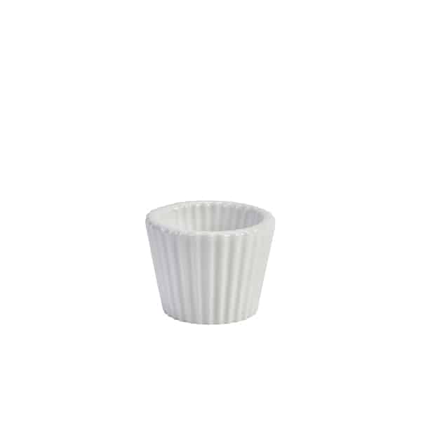 Genware Porcelain Fluted Ramekin 5.8cm/ 2.25" - Pack of 12