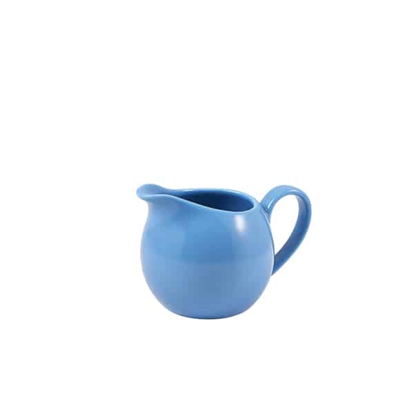 Genware Porcelain Blue Jug 14cl/ 5oz - Pack of 6