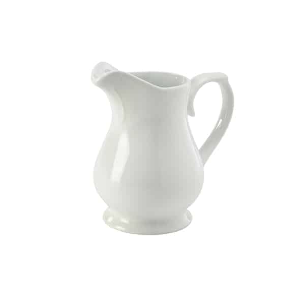 Genware Porcelain Traditional Serving Jug 28cl/ 10oz - Pack of 6
