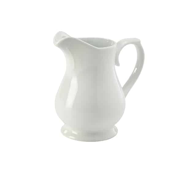 Genware Porcelain Traditional Serving Jug 56cl/ 20oz - Pack of 6