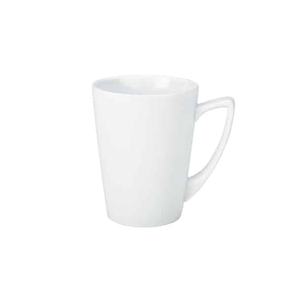 Genware Porcelain Angled Handled Mug 35cl/ 12.25oz - Pack of 6