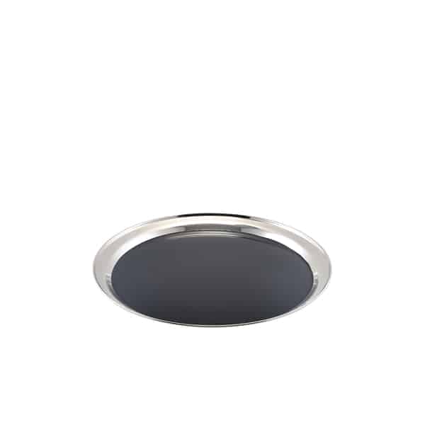 Non Slip Stainless Steel Round Tray 12" - Pack of 1