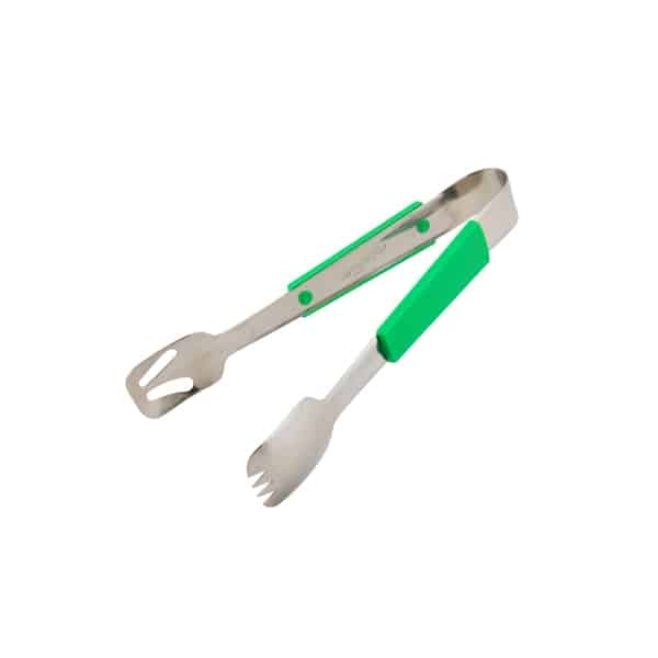 Genware Plastic Handle Buffet Tongs Green - Pack of 1