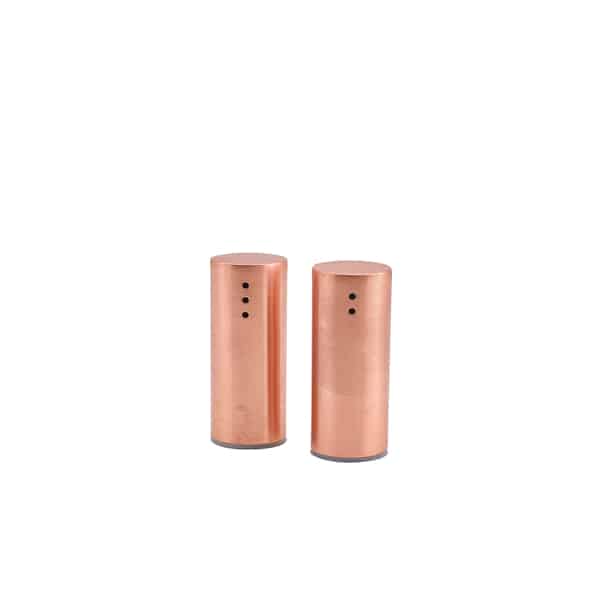 Copper Plated Straight Sided Salt & Pepper Set 7.5cm - Pack of 12