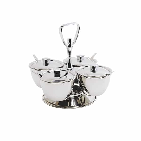 GenWare Stainless Steel Revolving Relish Server 4-Way - Pack of 1