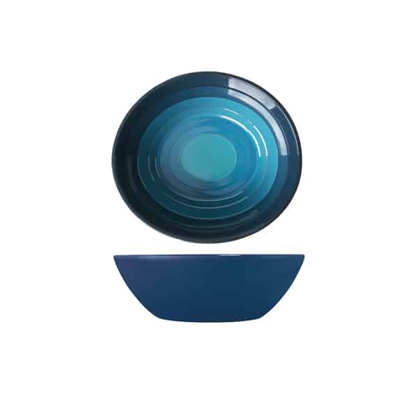 Azure Blue Atlantis Melamine Oval Bowl 23 x 20.5 x 7.5cm - Pack of 6