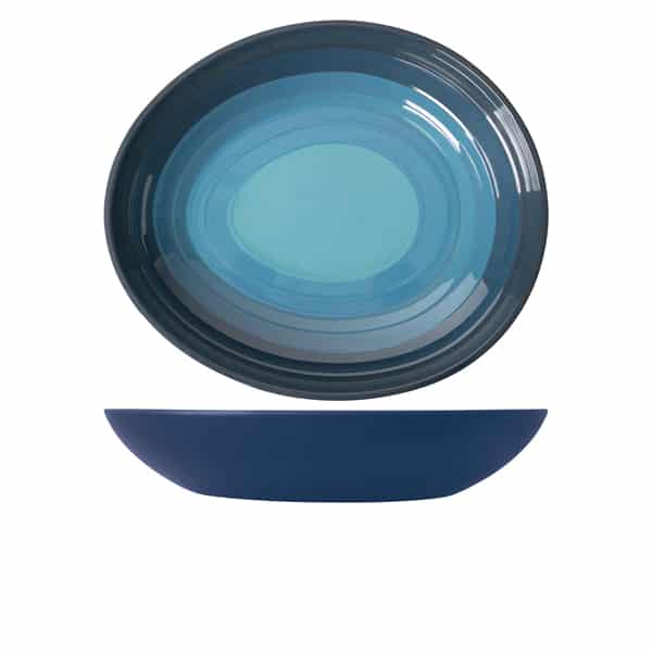 Azure Blue Atlantis Melamine Oval Bowl 38 x 32.5 x 7cm - Pack of 1